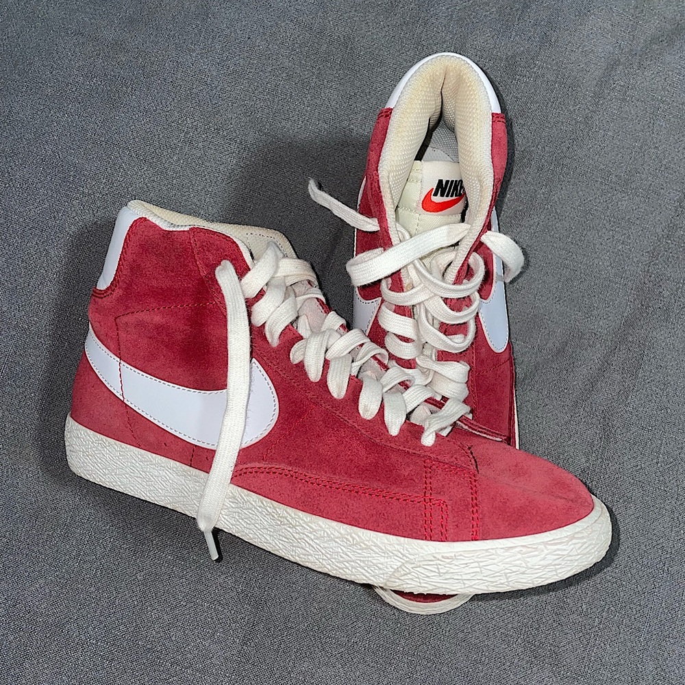 Red suede blazer high tops!